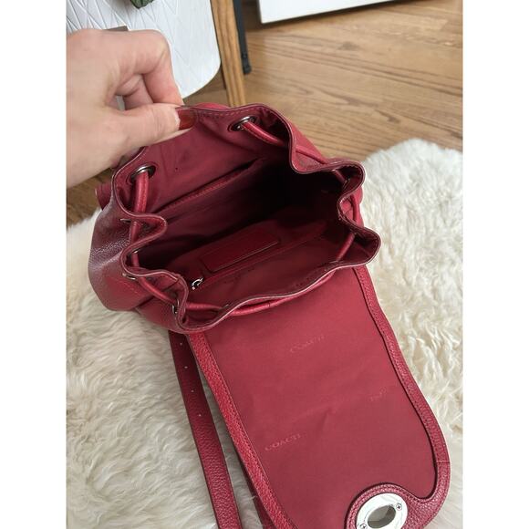 Coach Red backpack Mini Turnlock Rucksack - Picture 5 of 7